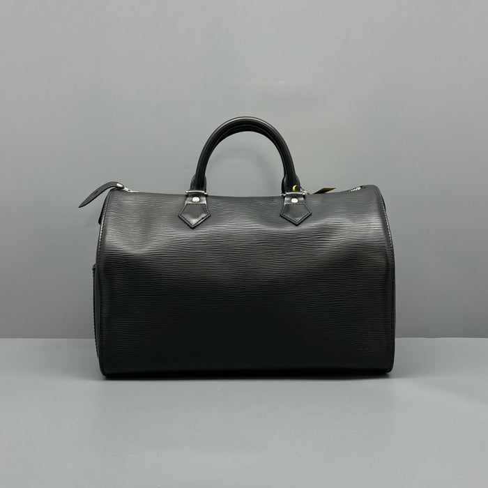 Louis Vuitton Speedy 35 Black Epi Leather Top Handle Boston Bag Silver Hardware - photo 1 of 16