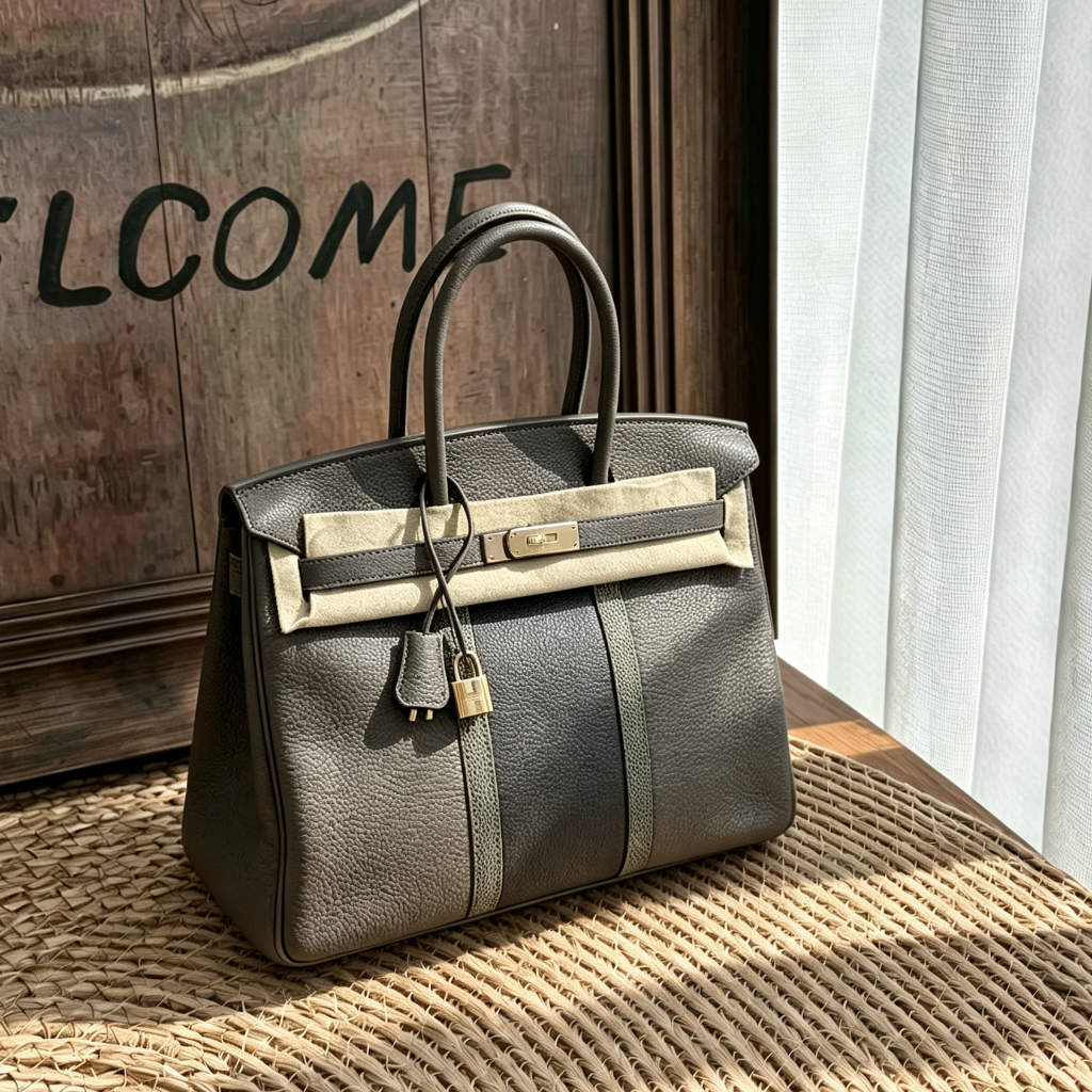 Hermès Birkin 35 Etain Gold HW Togo Lizard Leather Vintage Top Handle Bag - photo 1 of 21