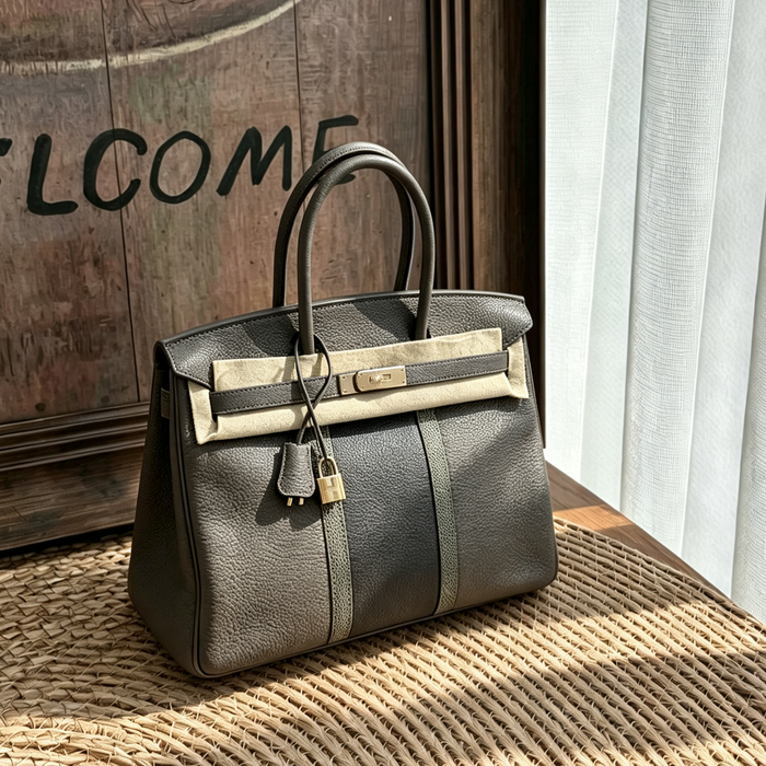 Hermès Birkin 35 Etain Gold HW Togo Lizard Leather Vintage Top Handle Bag - photo 1 of 21